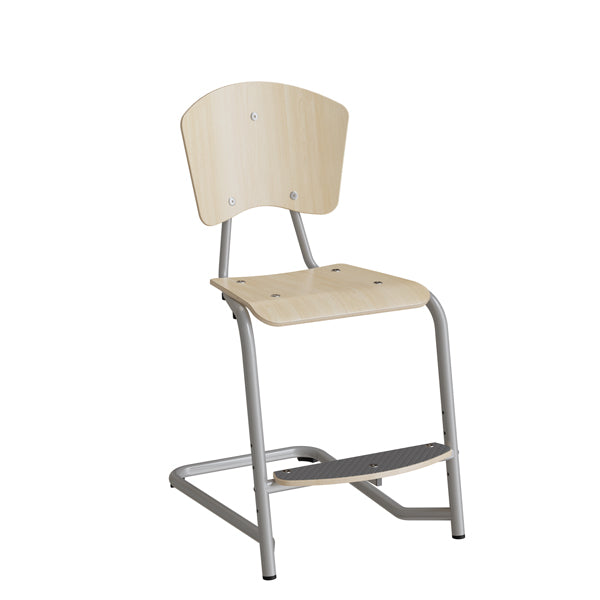 Stol Fyran 3751  Birk Laminat  Alugrå Ben