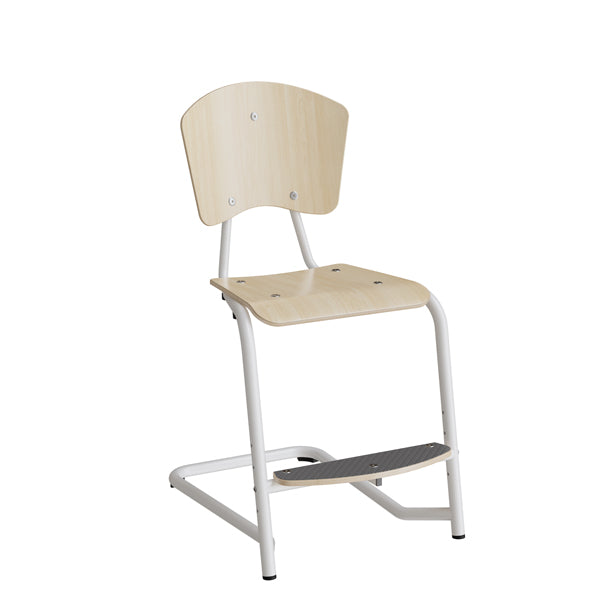 Stol Fyran 3751  Birk Laminat  Hvide Ben