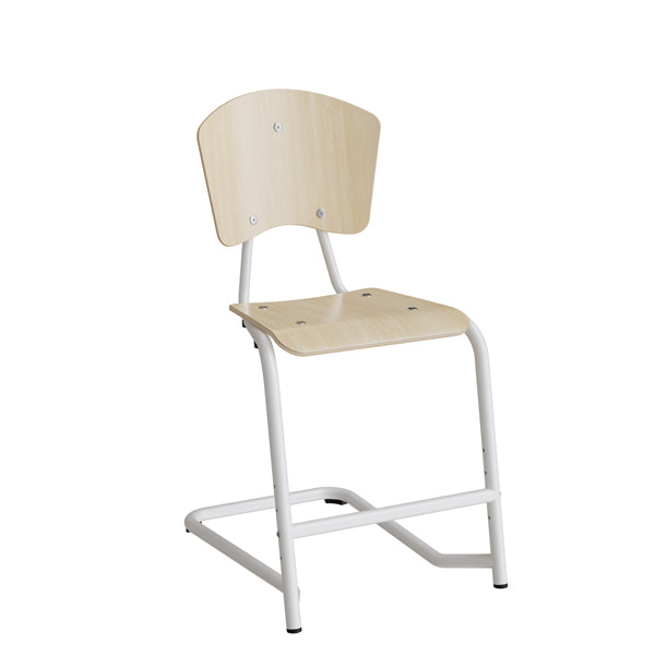 Stol Fyran 3751  Birk Laminat  Hvide Ben