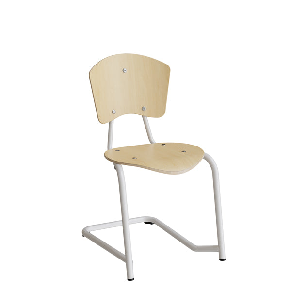 Stol Nian 3479  440mm  Birk Finér Med Hvidt Stel