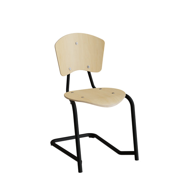 Stol Nian 3479  440mm  Birk Finér Med Sort Stel