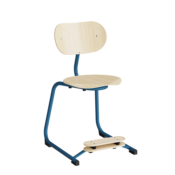 Stol Smile  Birk Laminat Med Blå Ben