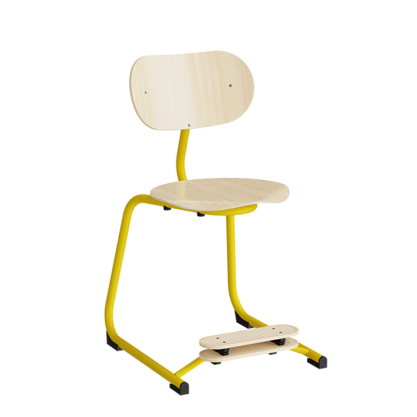 Stol Smile  Birk Laminat Med Gule Ben