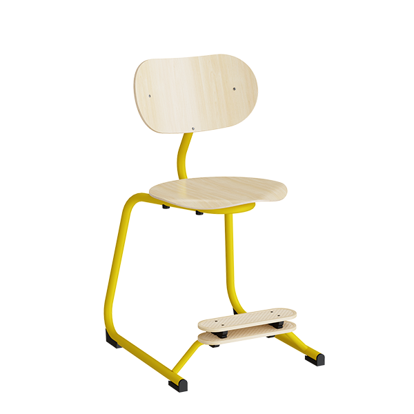 Stol Smile  Birk Laminat Med Gule Ben