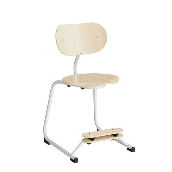 Stol Smile  Birk Laminat Med Hvide Ben