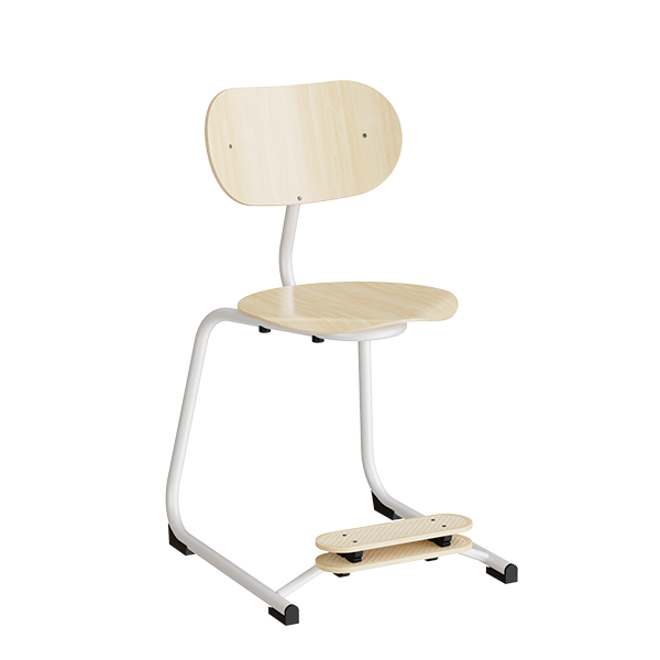 Stol Smile  Birk Laminat Med Hvide Ben