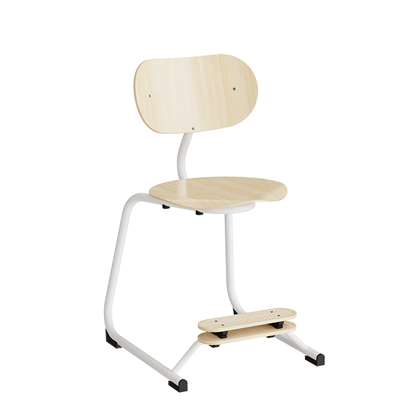 Stol Smile  Birk Laminat Med Hvide Ben G10