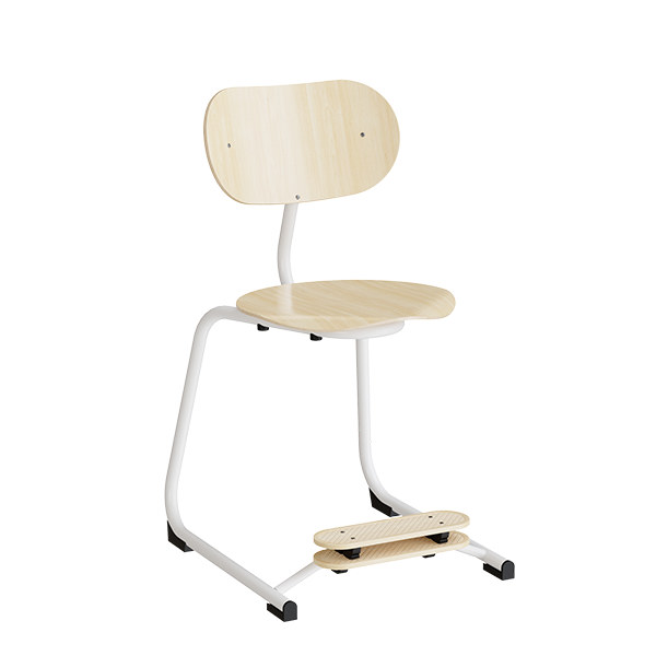 Stol Smile  Birk Laminat Med Hvide Ben G10