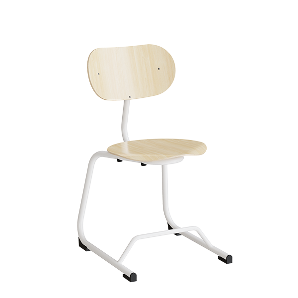Stol Smile  Birk Laminat Med Hvide Ben G10