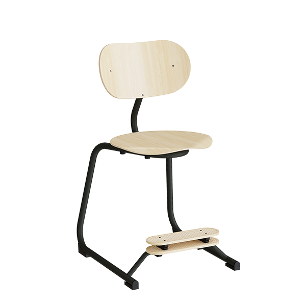 Stol Smile  Birk Laminat Med Sortoliven Ben