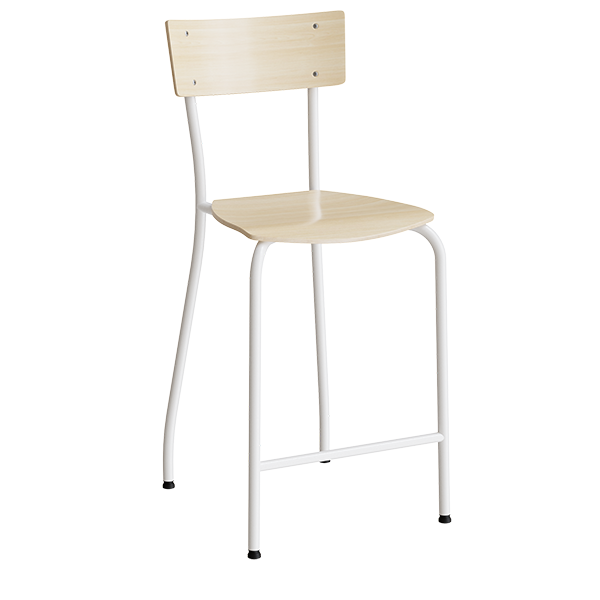 Stol Strong 112  Birk Laminat  Hvidt Stel