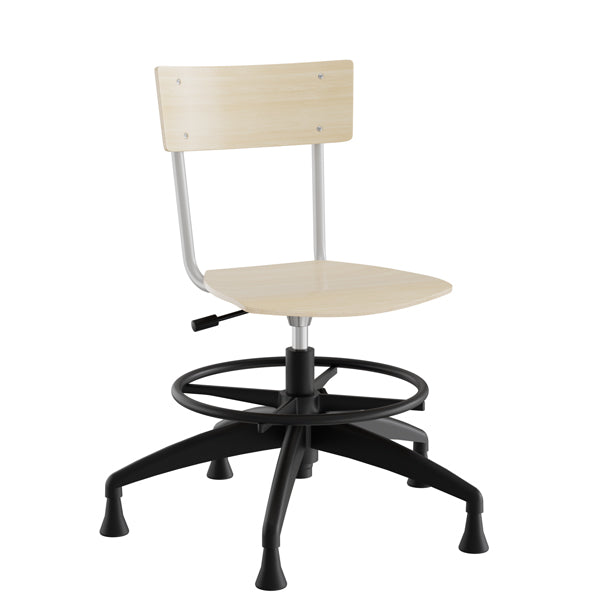 Stol Strong 113  Birk Laminat Med Alugråt Stel  Glidesko Og Fodring
