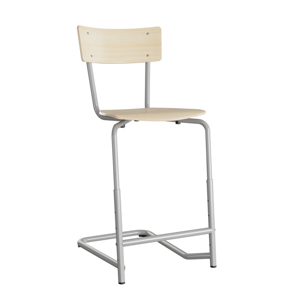 Stol Strong 115  Birk Laminat Og Alugråt Stel