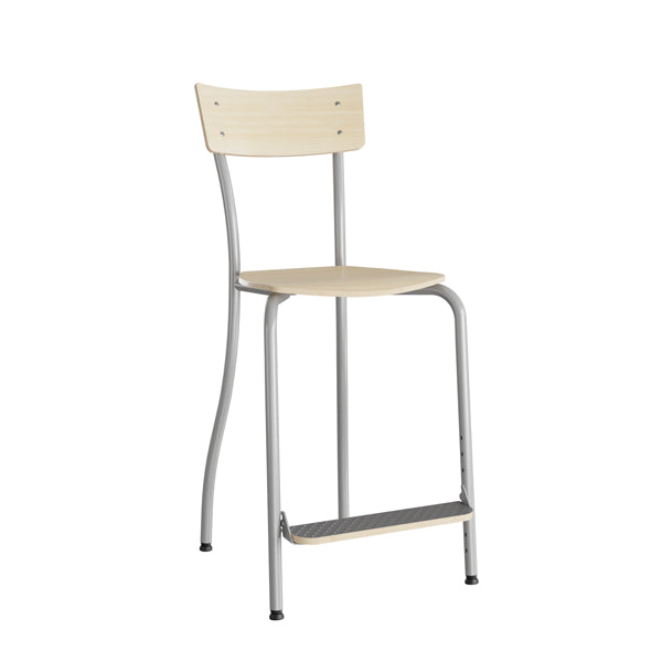 Stol Strong 250  Birk Laminat Og Alugråt Stel