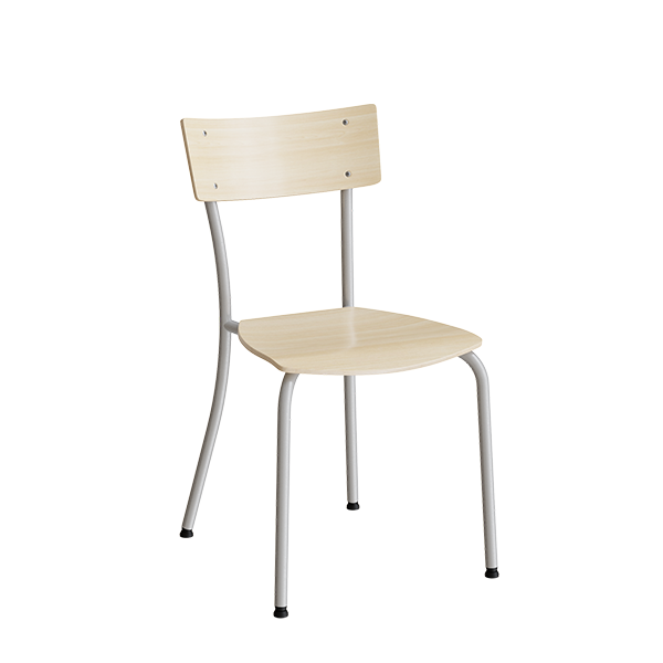 Stol Strong 111  Birk Laminat Og Alugråt Stel