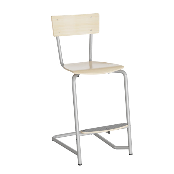 Stol Strong 116  Birk Laminat Og Alugråt Stel