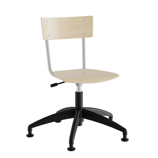 Stol Strong 113  Birk Laminat Og Alugråt Stel  Plastkryds Og Glidesko