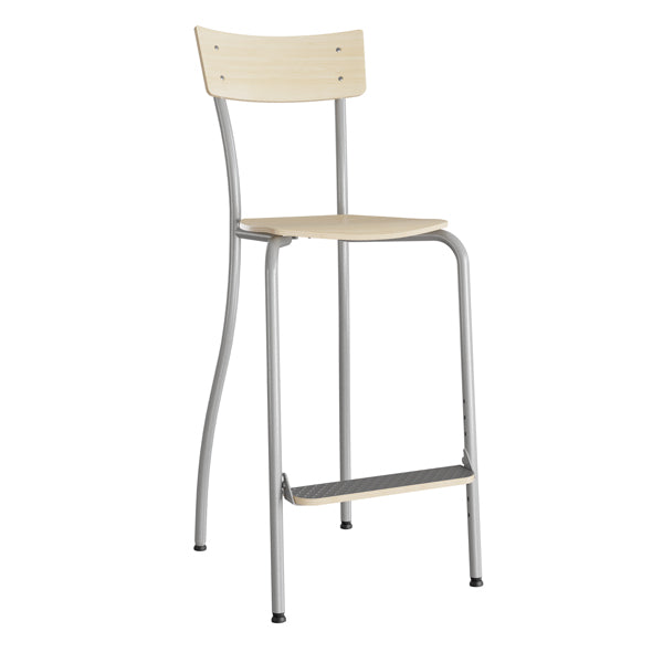 Stol Strong 250  Birk Laminat Og Alugråt Stel