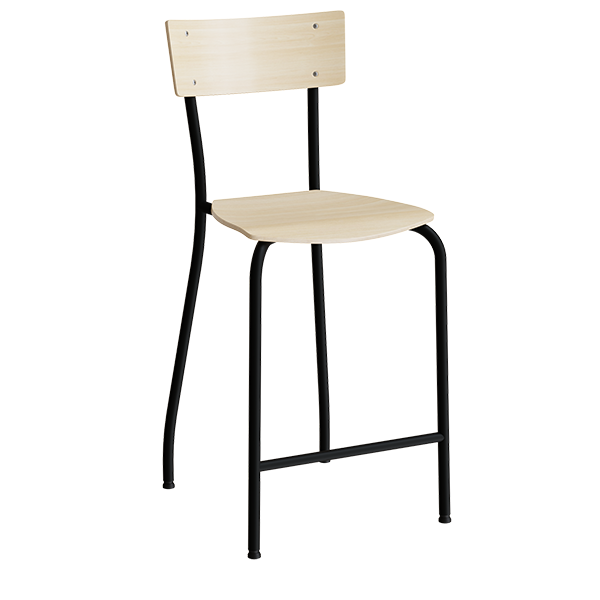 Stol Strong 112  Birk Laminat  Sort Stel