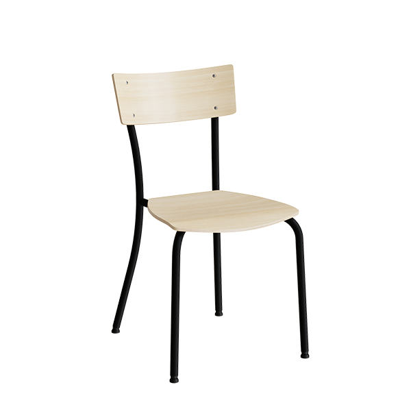 Stol Strong 111  Birk Laminat  Sort Stel