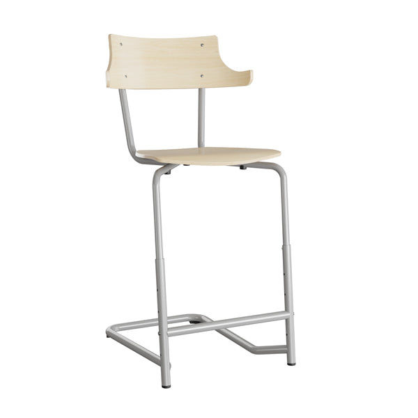 Stol Strong 115 Hatt  Birk Laminat Og Alugråt Stel