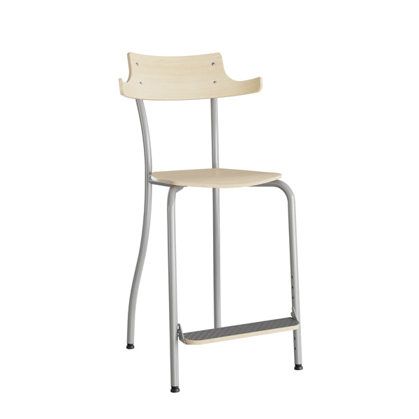 Stol Strong 250 Hatt  Birk Laminat Og Alugråt Stel
