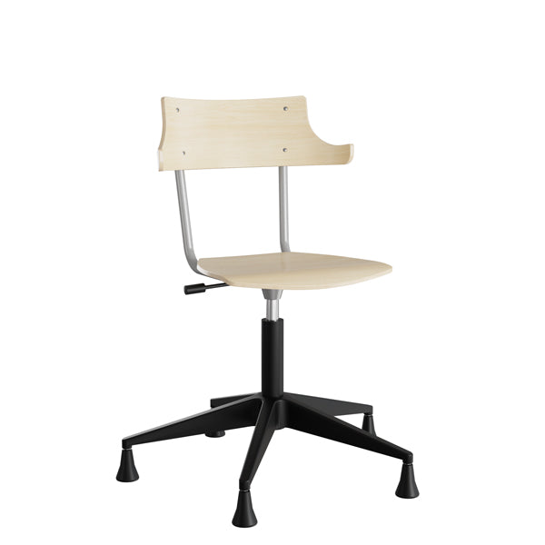 Stol Strong 113 Hatt  Birk Laminat Og Alugråt Stel  Plastkryds Og Glidesko