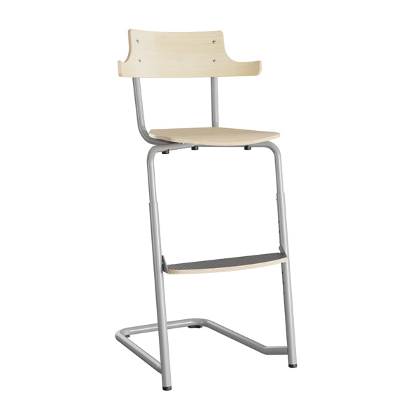 Stol Strong 276 Hatt  Birk Laminat Og Alugråt Stel