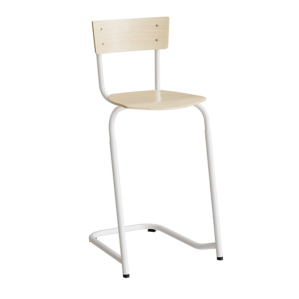 Stol Strong 273 Justerbar  Birk Laminat  Hvidt Stel