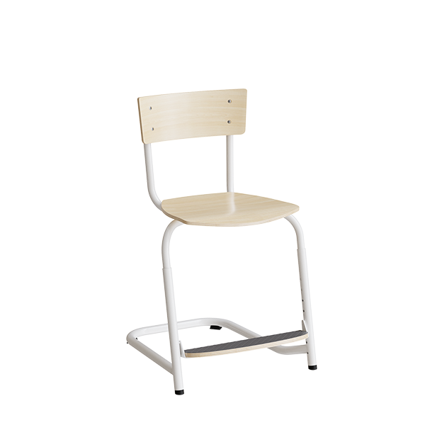 Stol Strong 274 Justerbar  Birk Laminat  Hvidt Stel