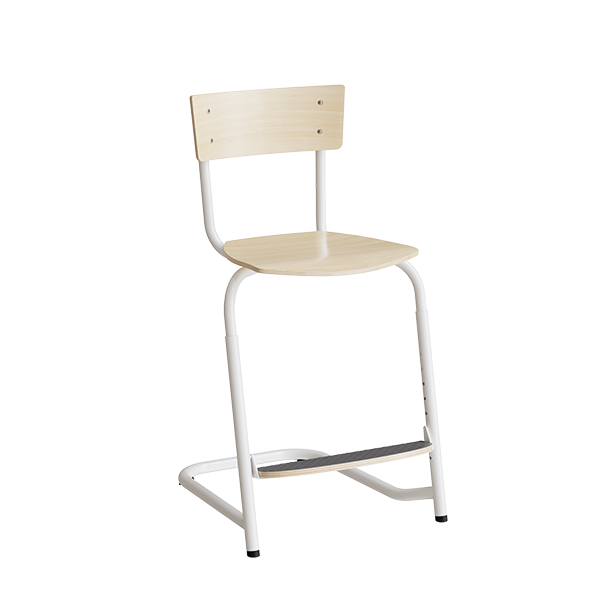 Stol Strong 275 Justerbar  Birk Laminat  Hvidt Stel