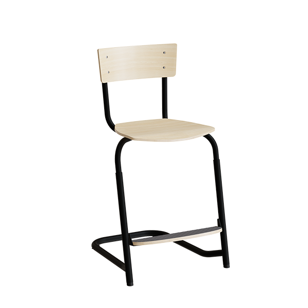 Stol Strong 275 Justerbar  Birk Laminat  Sort Stel