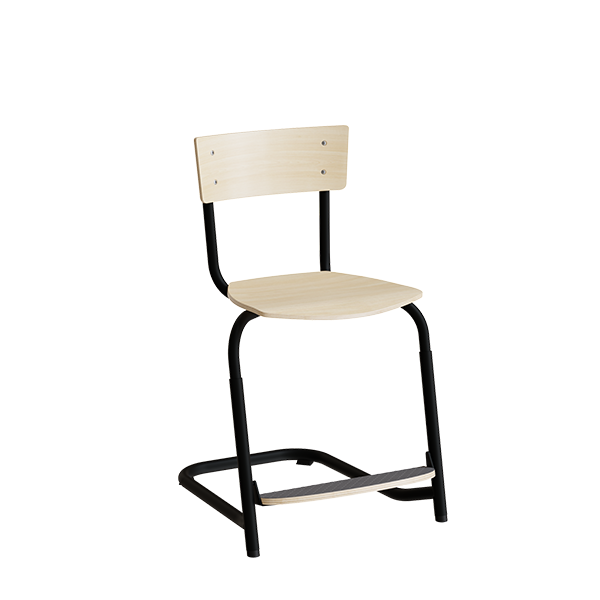 Stol Strong 274 Justerbar  Birk Laminat  Sort Stel