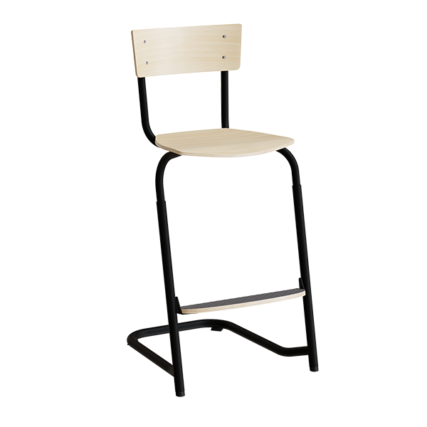 Stol Strong 276 Justerbar  Birk Laminat  Sort Stel