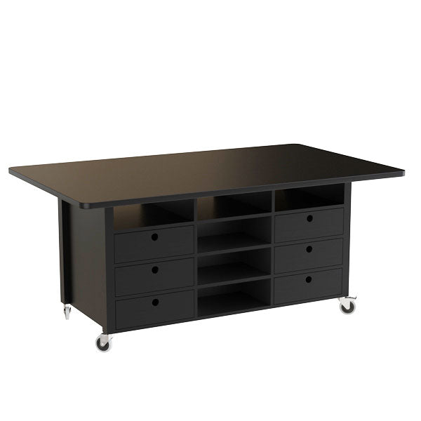 Studiebord Snickaren  2000x1200 Mm Højde 900 Mm  Sortbejdset