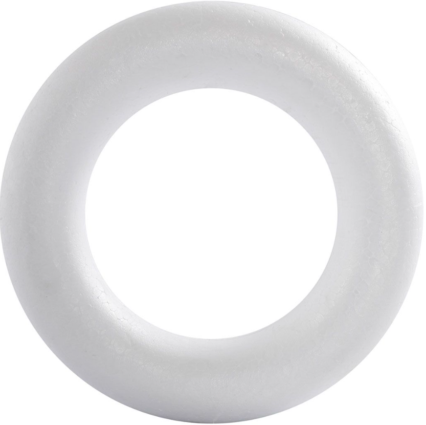 Styropor Ring  Dia: 21   Cm  Tykkelse: 45 Mm