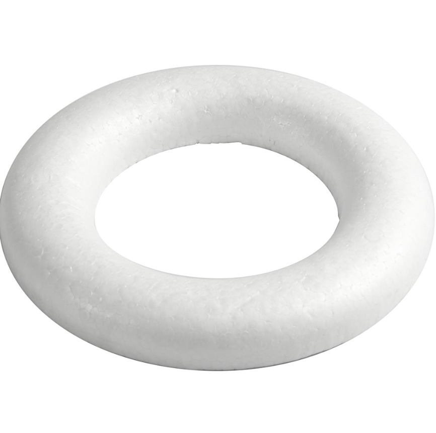 Styropor Ring Med Flad Bagside  Dia: 20 Cm  Tykkelse: 25 Mm