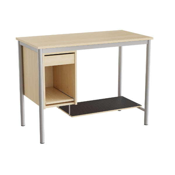 Sybord 133  1200x600 Mm H900 Mm  Birk Laminat  Alugråt Stel