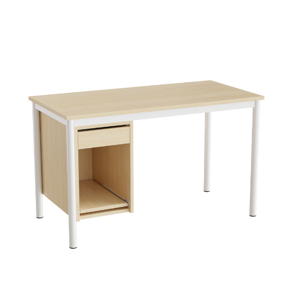 Sybord 135  1200x600 Mm H720 Mm  Birk Laminat  Hvid Stel
