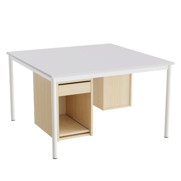 Sybord 136  1200x1200 Mm H720 Mm  Grå Laminat  Hvid Stel
