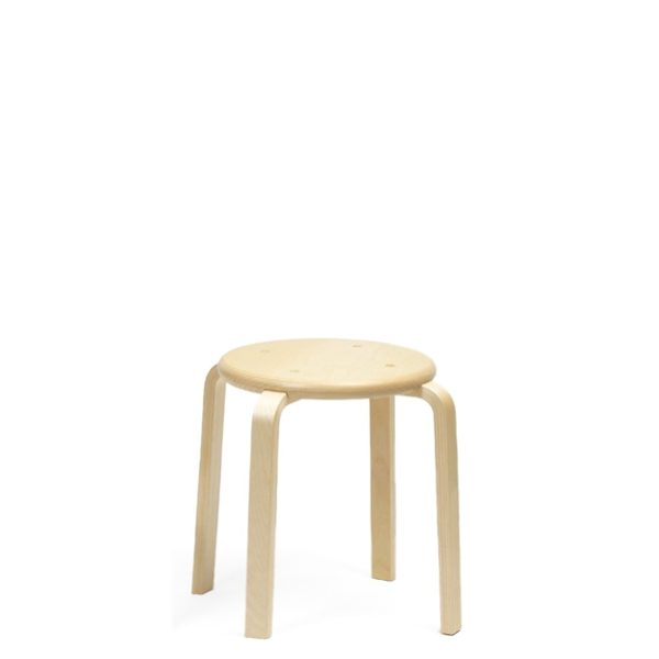 Taburet Rondo   Massiv Birk  Højde 330 Mm
