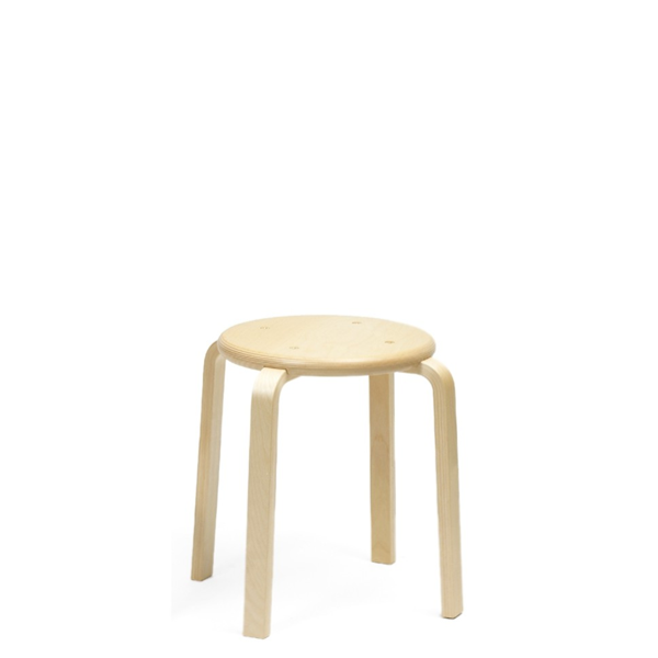 Taburet Rondo   Massiv Birk  Højde 370 Mm