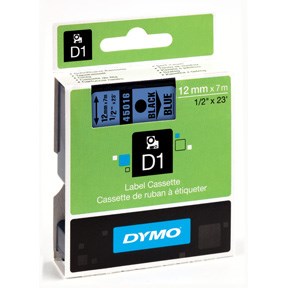 Tape D1 12mmx7m Black Blue