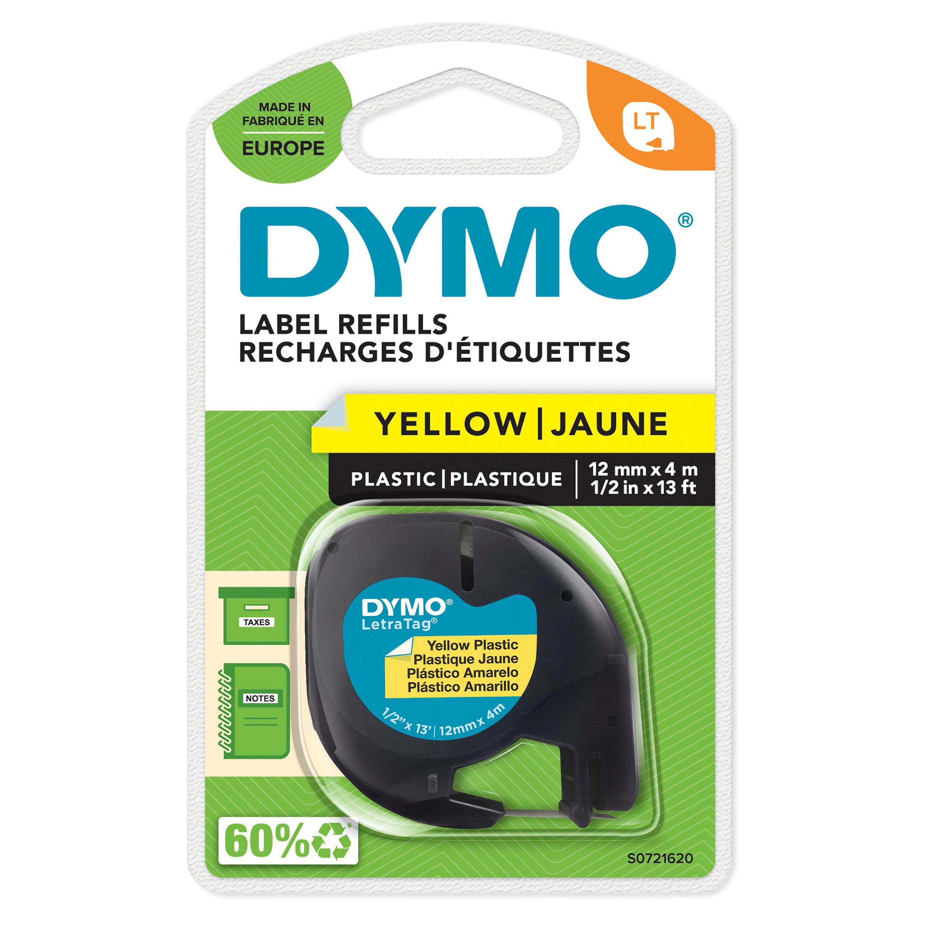Tape Letratag Plastic 12mmx4m Yellow