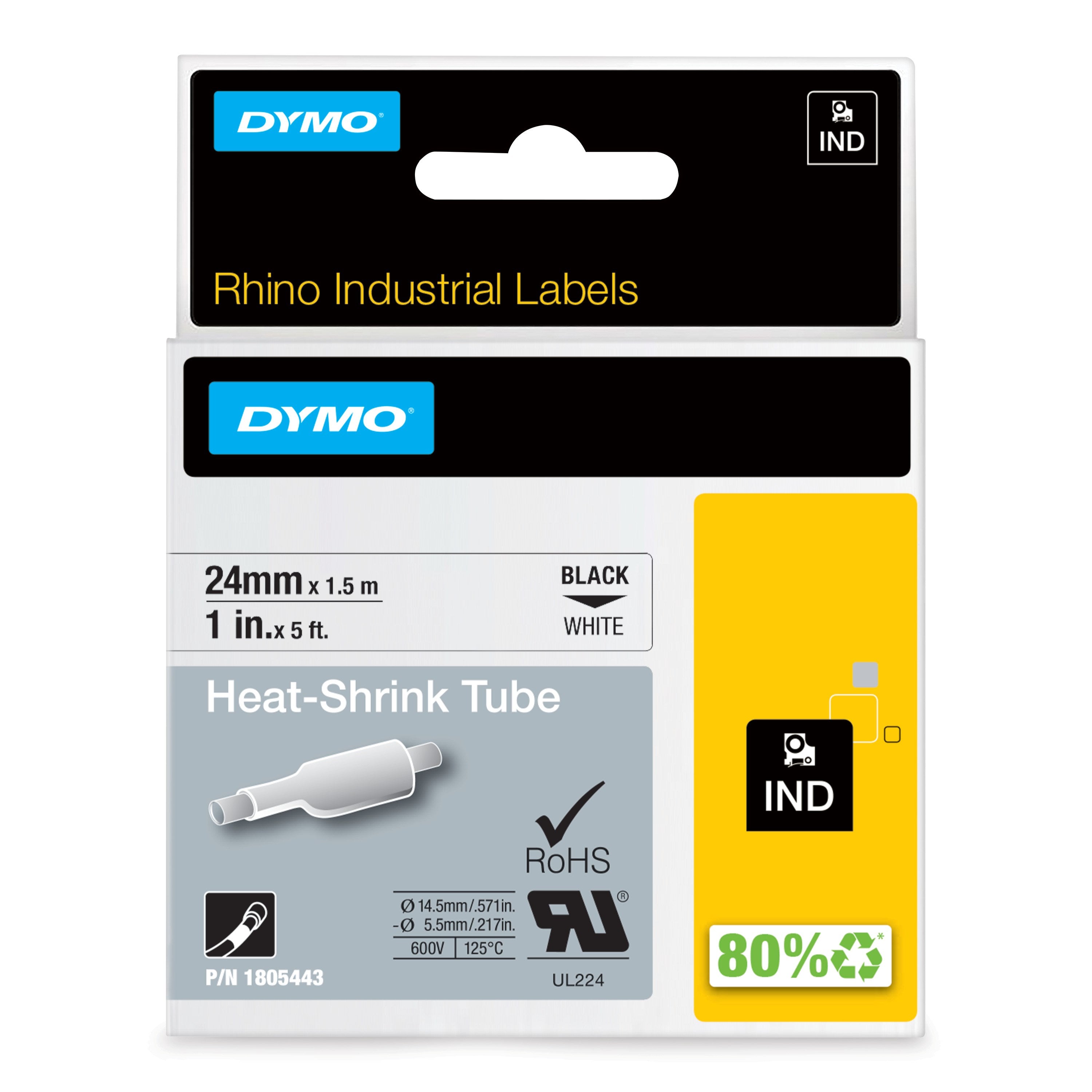 Tape Rhino 24 Mm     5m Shrink Tube Bl Wh