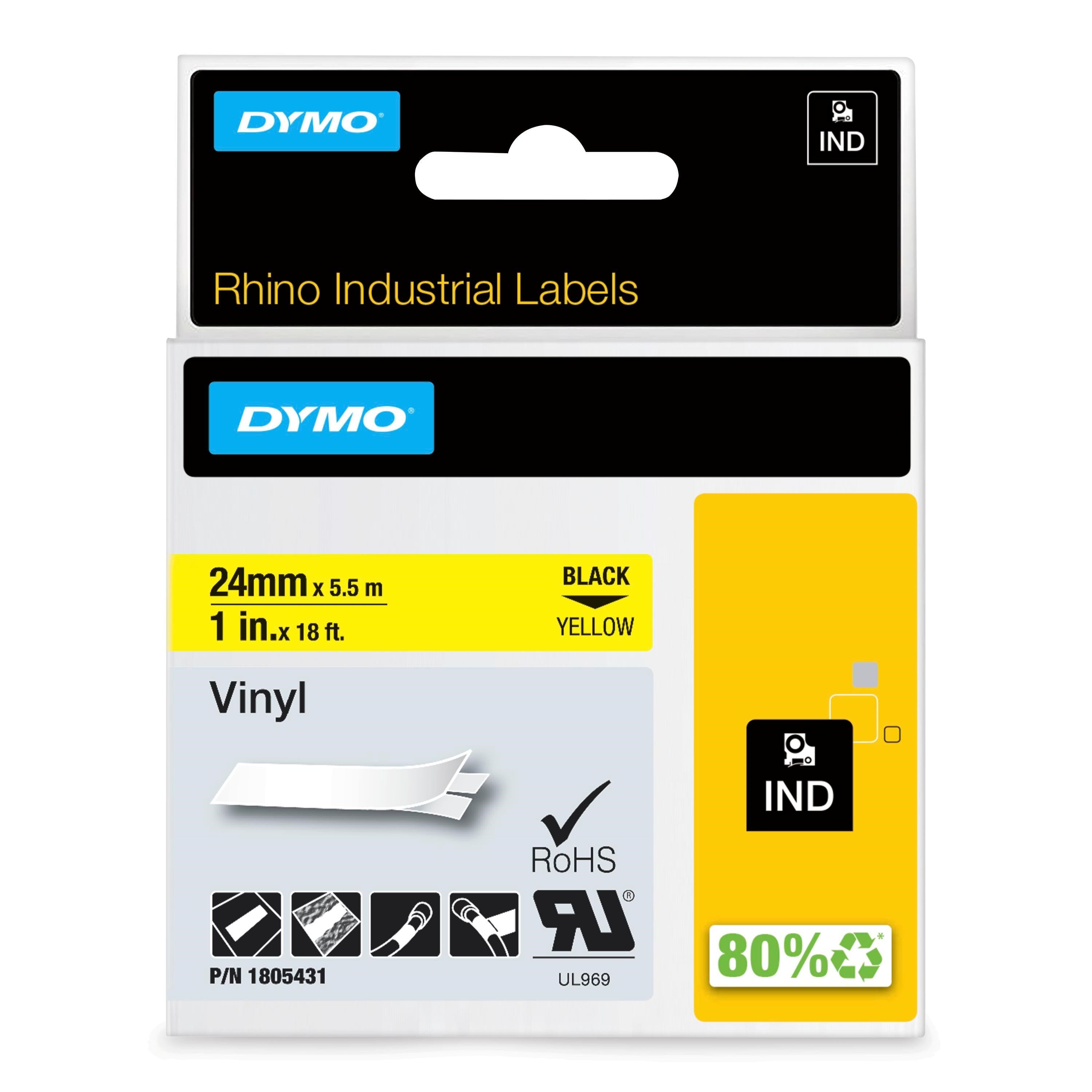 Tape Rhino 24mmx5 5m Colour Vinyl Bl Yel