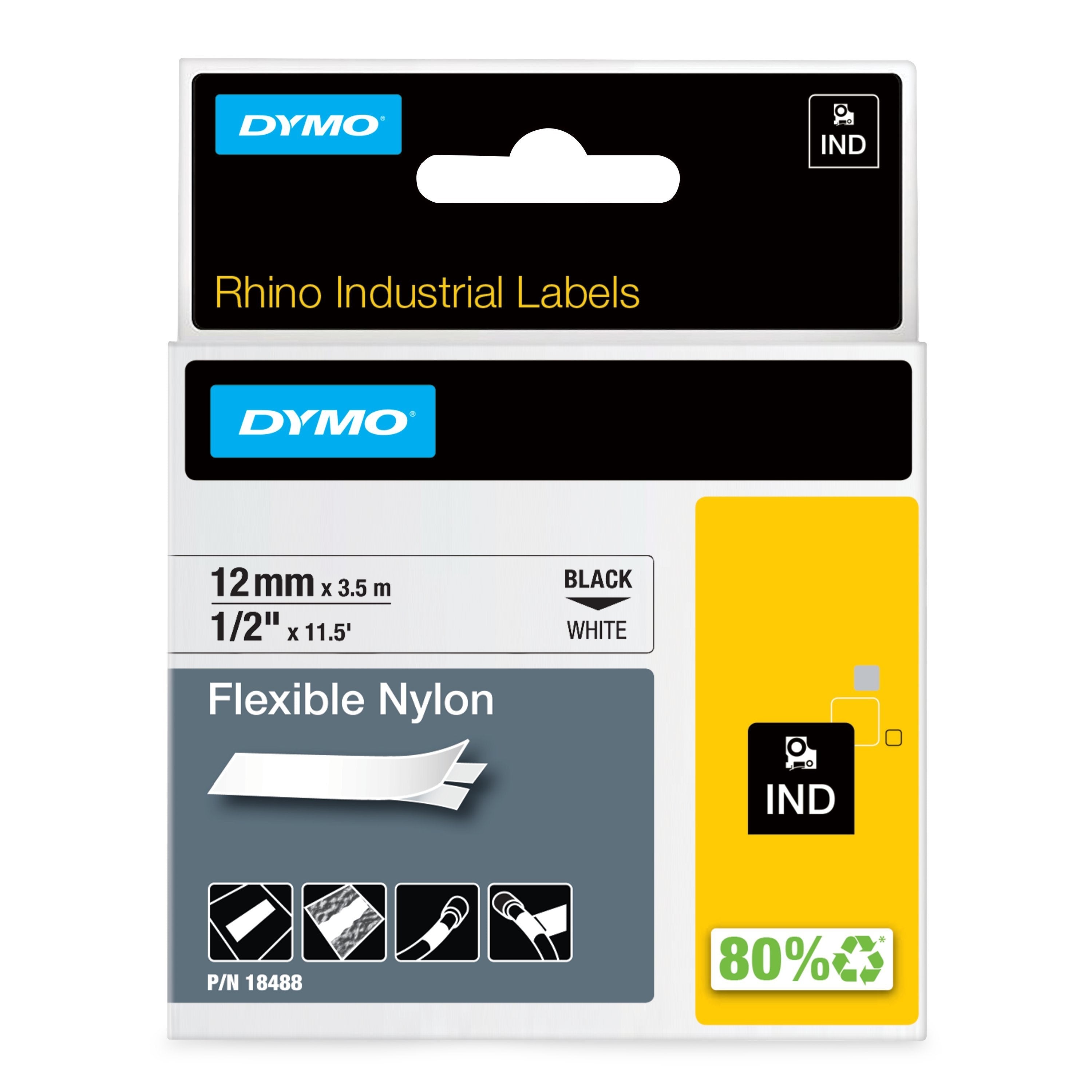 Tape Rhino 12mmx3 5m Flexib Nylon Bl Whi