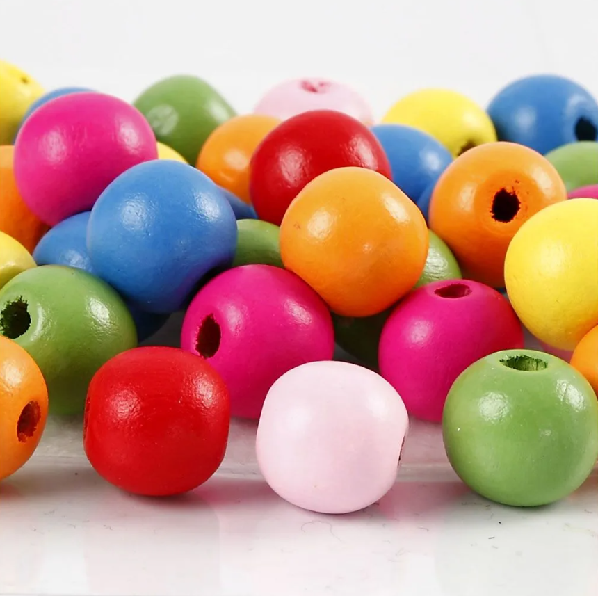 Træperler  Ass  Farver  12 Mm  500
