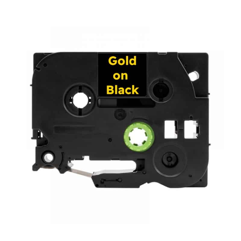 Tze364 Guld På Sort Standardtape 36mm   8m Kompatibel Brother Tze364