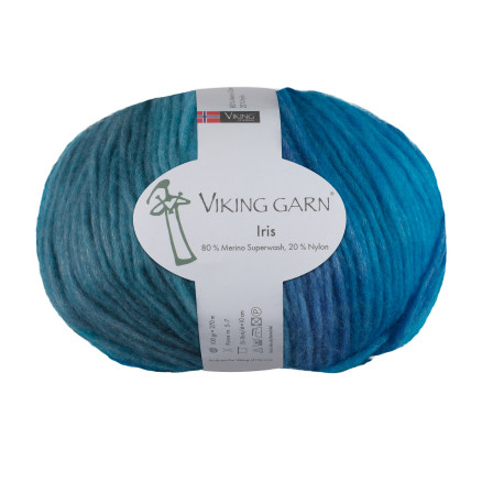 Viking Garn Iris 421 Multi Blå  Turkis